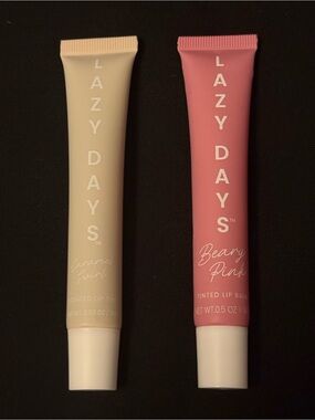 •TWO• Lazy Days Tinted Lip Balm - Beary Pink & Caramel Swirl